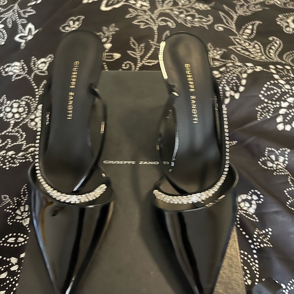 Giuseppe Zanotti Black Heels with Silver Accents